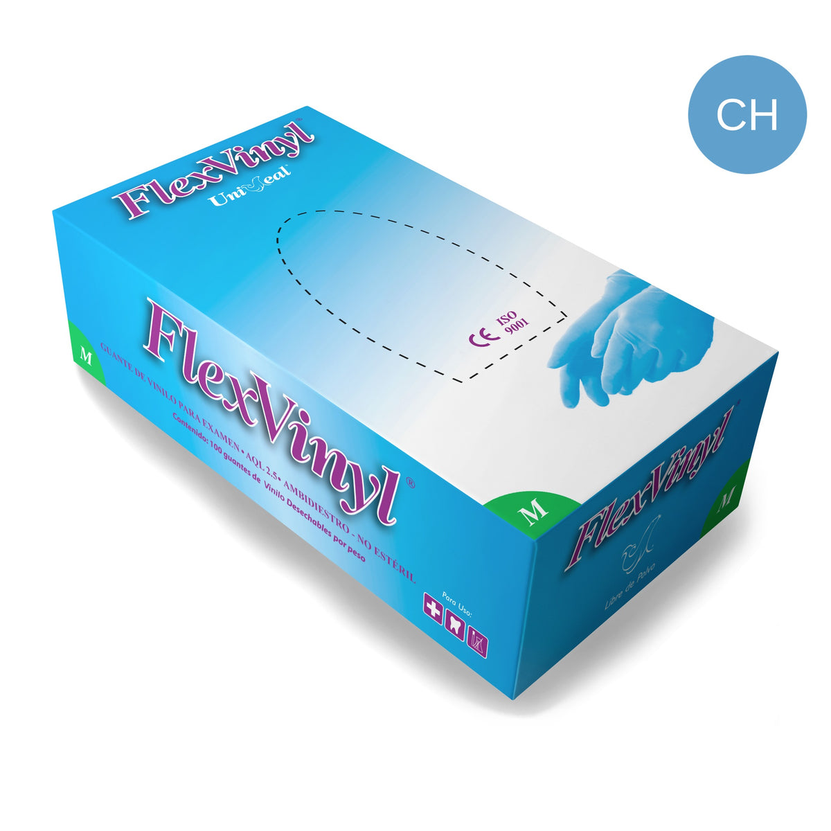 Guante flex-vinyl pf azul (ch)
