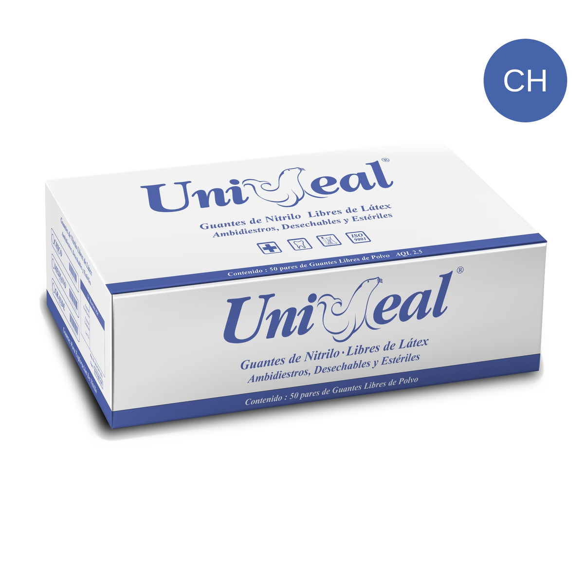 Guante examen nitrilo esteril Uniseal talla CH