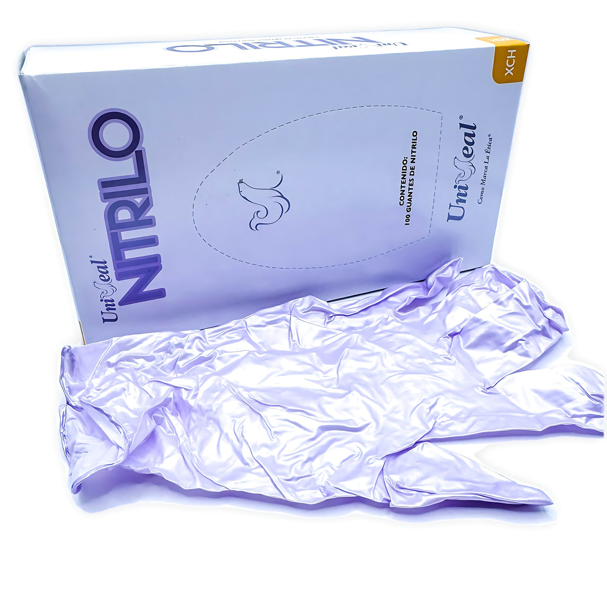 Guante multiusos nitrilo metalico Uniseal xch purpura