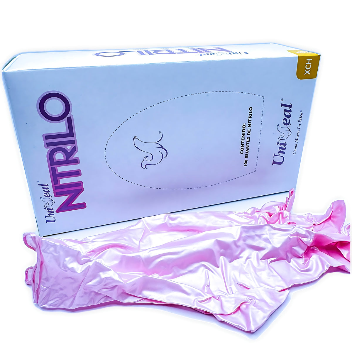 Guante multiusos nitrilo metalico Uniseal xch rosa