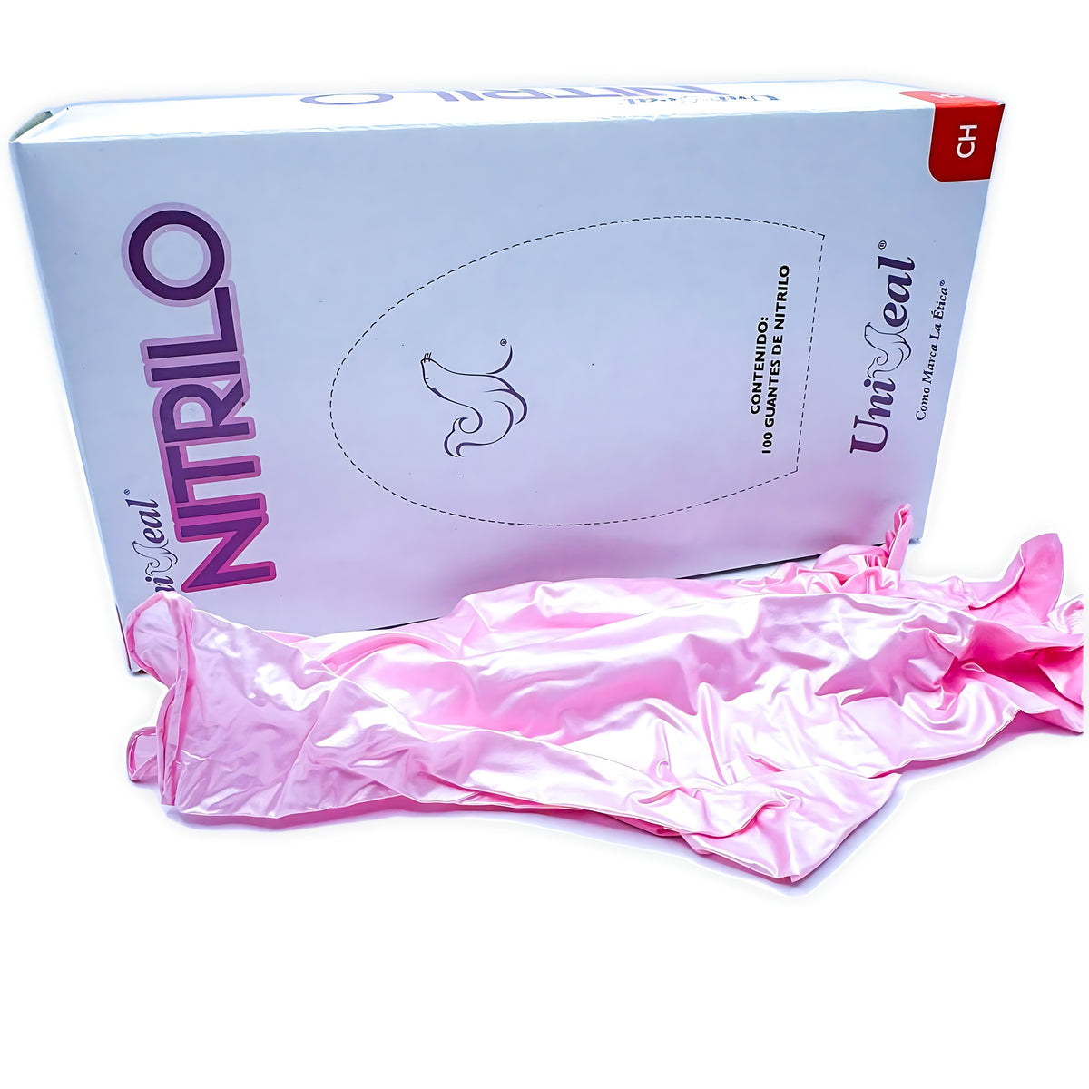 Guante multiusos nitrilo metalico Uniseal ch rosa