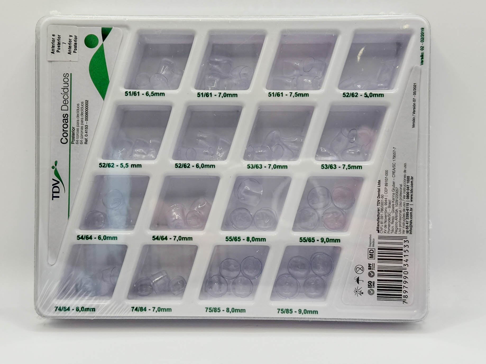 Coronas transparentes infantiles surtidas 64 pzas