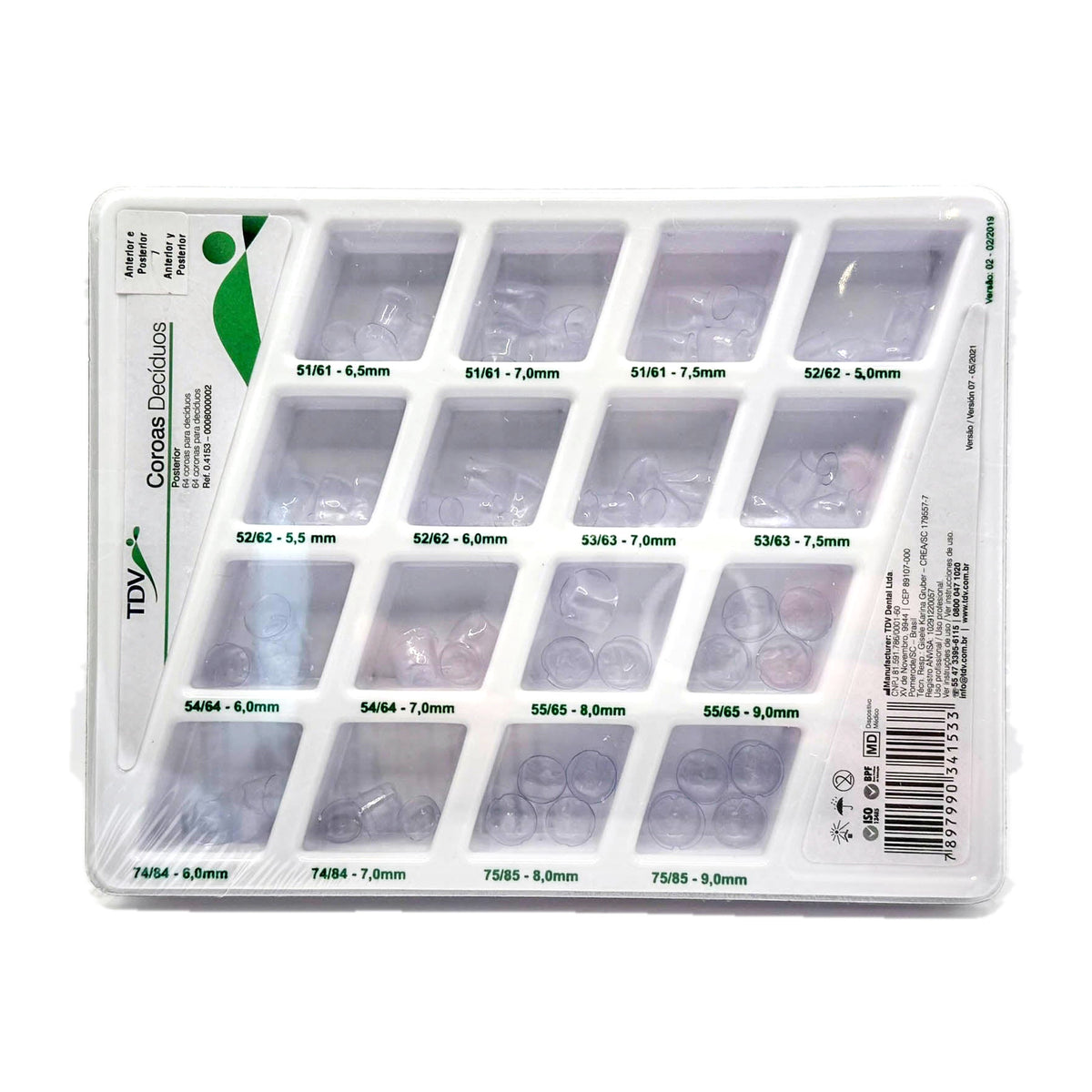 Coronas transparentes infantiles surtidas 64 pzas