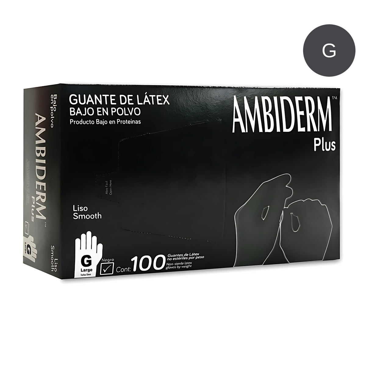 Guante latex Plus Ambiderm negro talla G