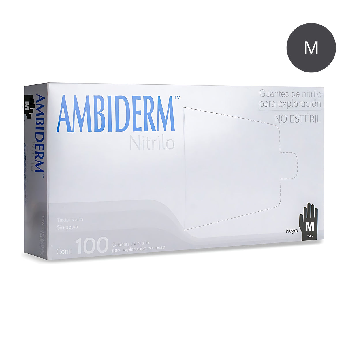 Guante nitrilo Ambiderm negro talla M