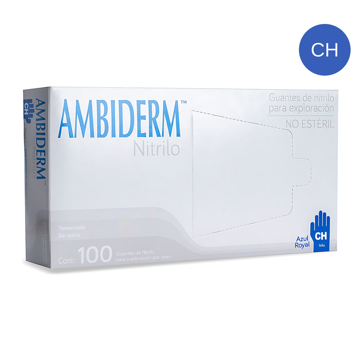 Guante nitrilo Ambiderm azul royal talla CH