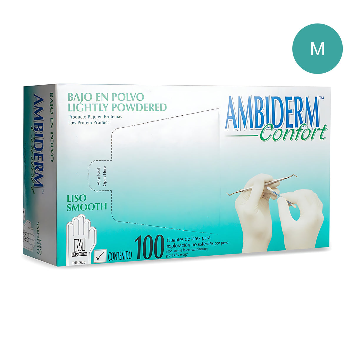 Guante latex Confort Ambiderm talla M