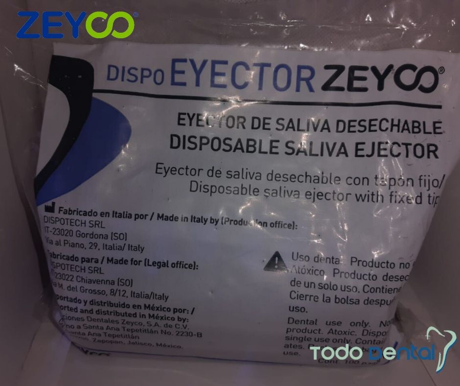 Eyector de saliva transparente sutrido zeyco bolsas c/100 pzas c/u