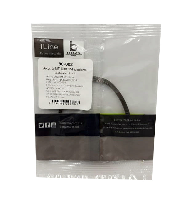 Arco de niti c/10 piezas I Line