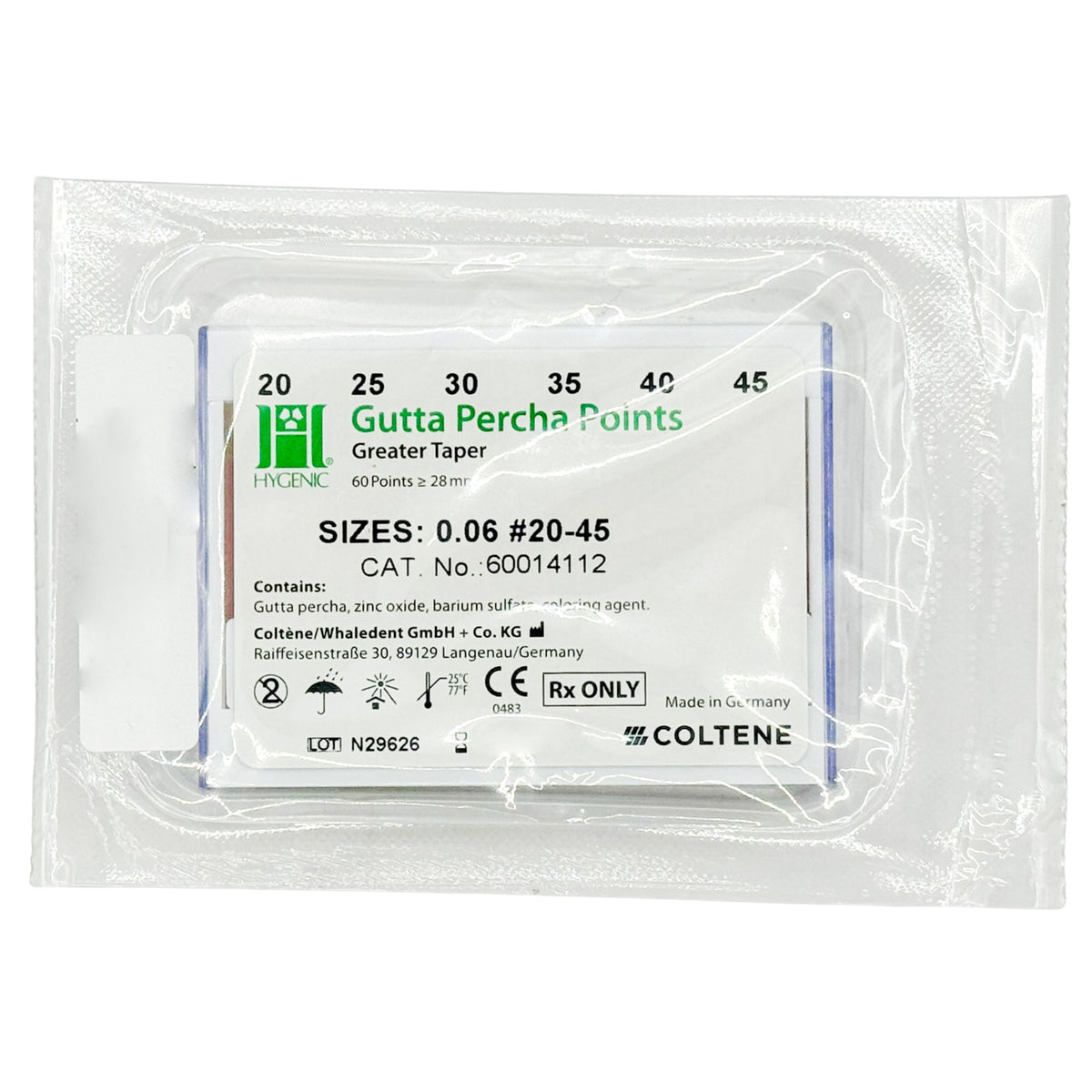 Puntas de gutapercha GT (Conicidad) Hygenic Coltene