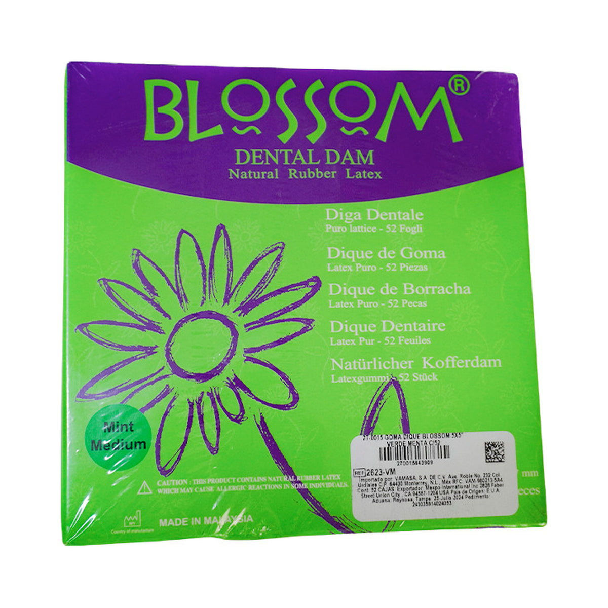 Goma Dique Blossom - 5x5 / Verde (2623-VM)