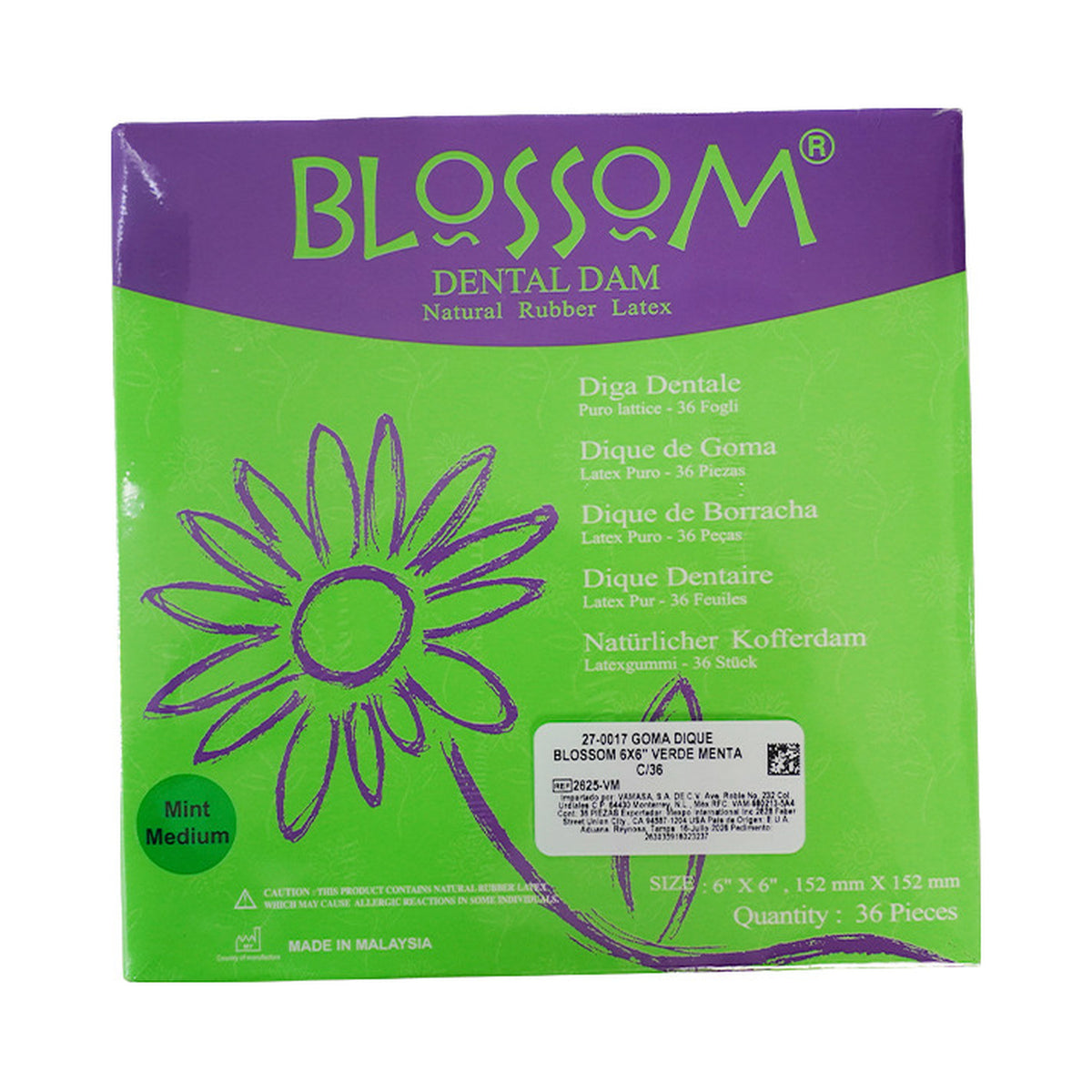 Goma Dique Blossom - 6x6 / Verde (2625-VM)