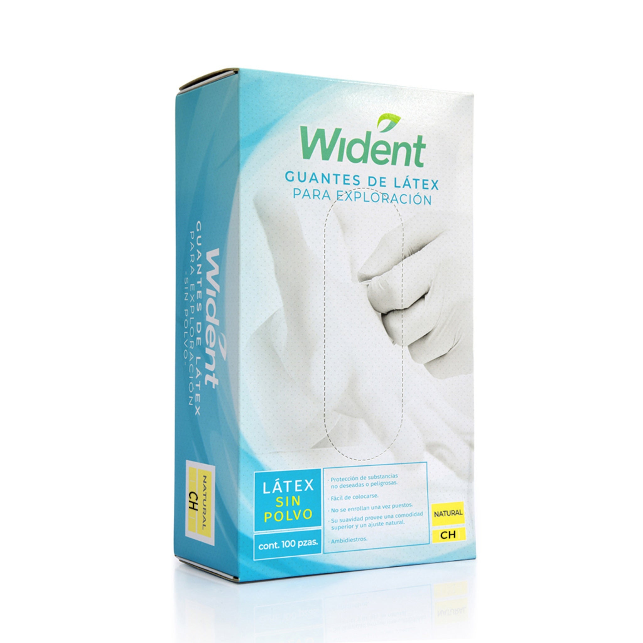 Guantes wident latex sin polvo c/100