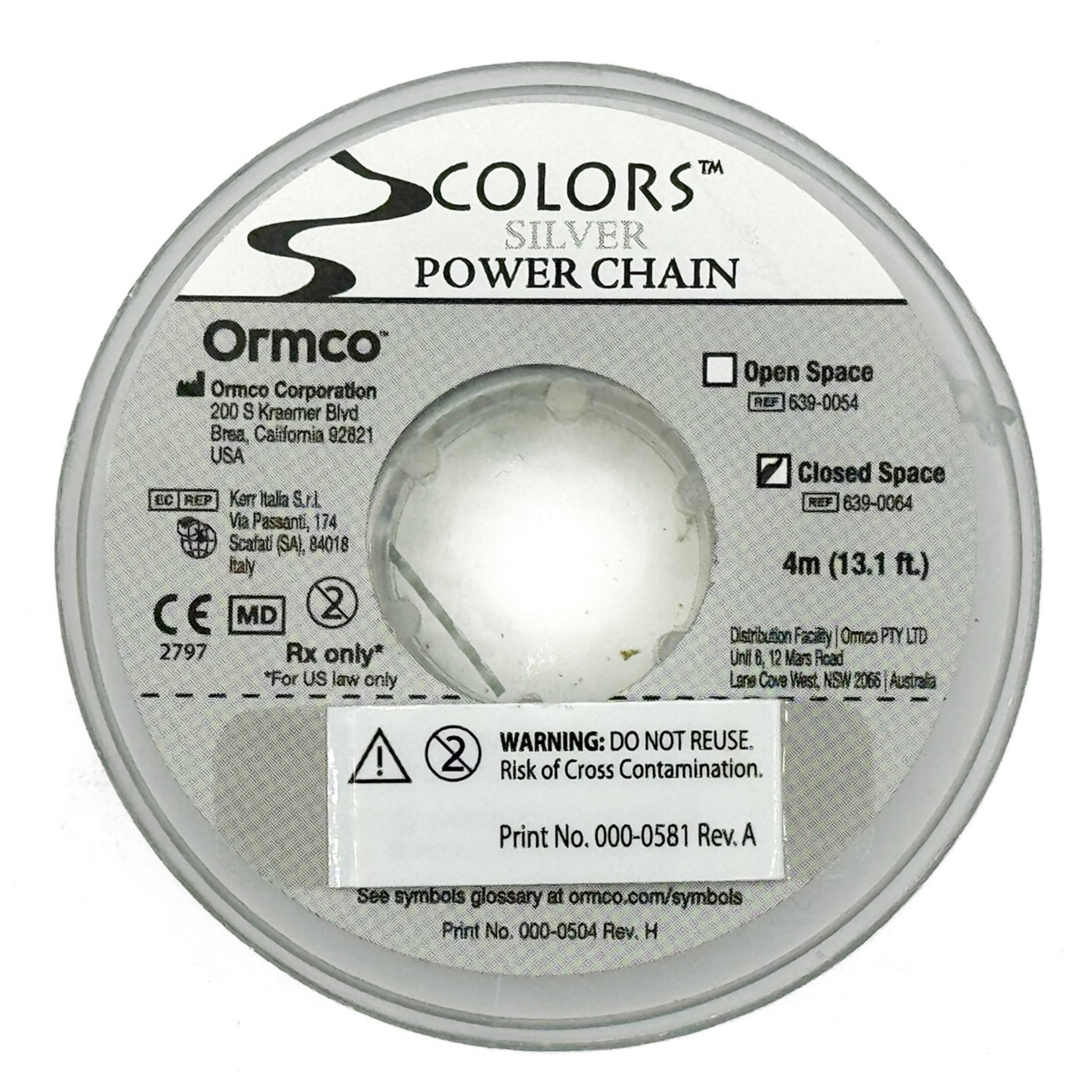 Power chain -Gen II- gray closed link, 1 rollo ormco