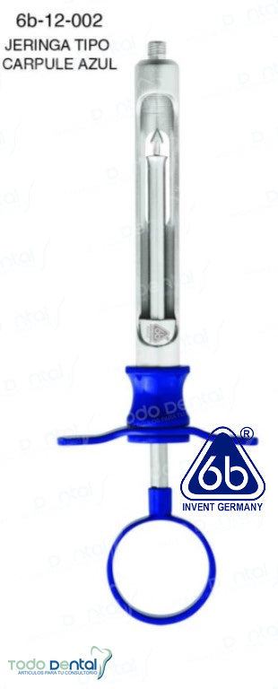 Jeringa tipo carpule c/ suctor azul