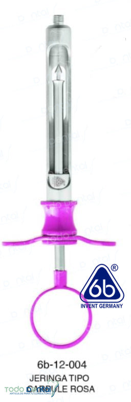 Jeringa tipo carpule c/ suctor rosa