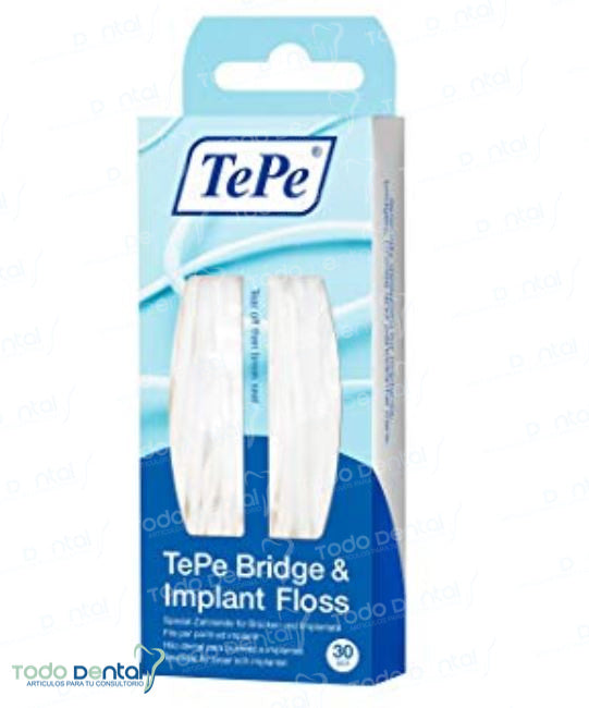 Bridge & implant floss - hilo dental para implantes y ortho 30 pzs
