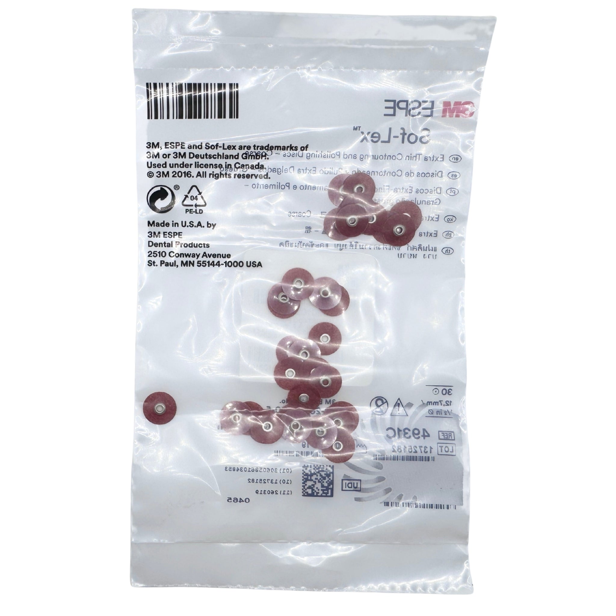 Discos de contorneado y pulido extra delgados sof-lex 1/2 Grueso 30/bolsa (4931C)
