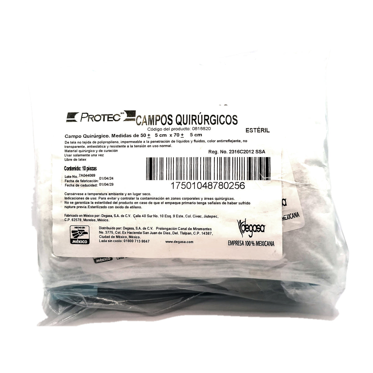 Campo quirurgico protec sms 50x70cm c/adhes esteril bol c/10