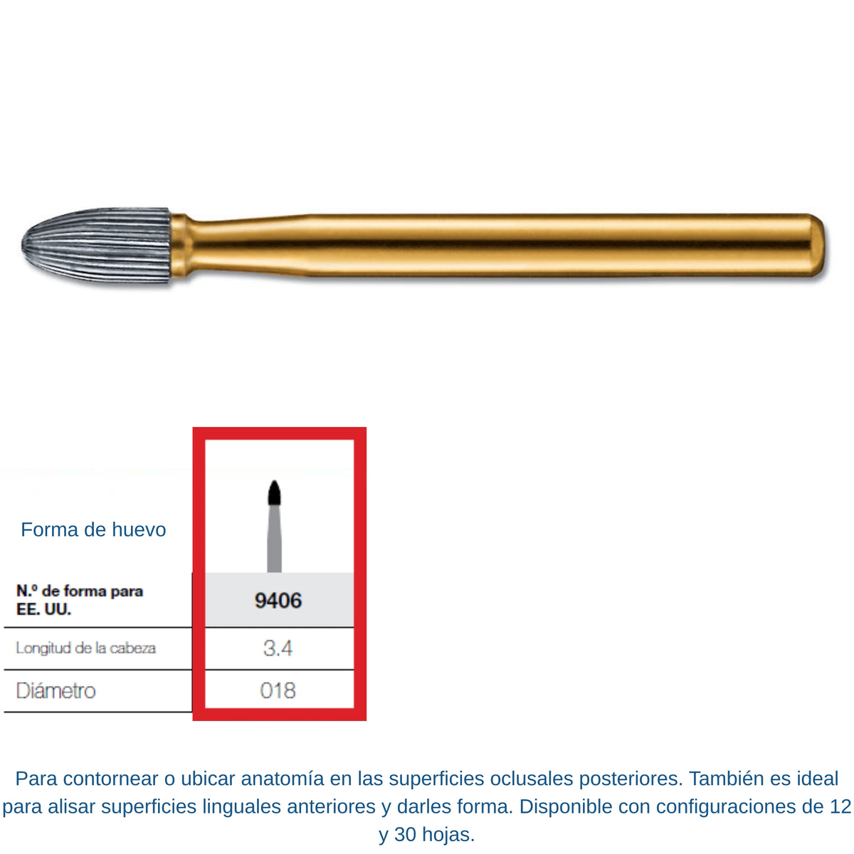 Fresa de carburo multicuchilla Kerr