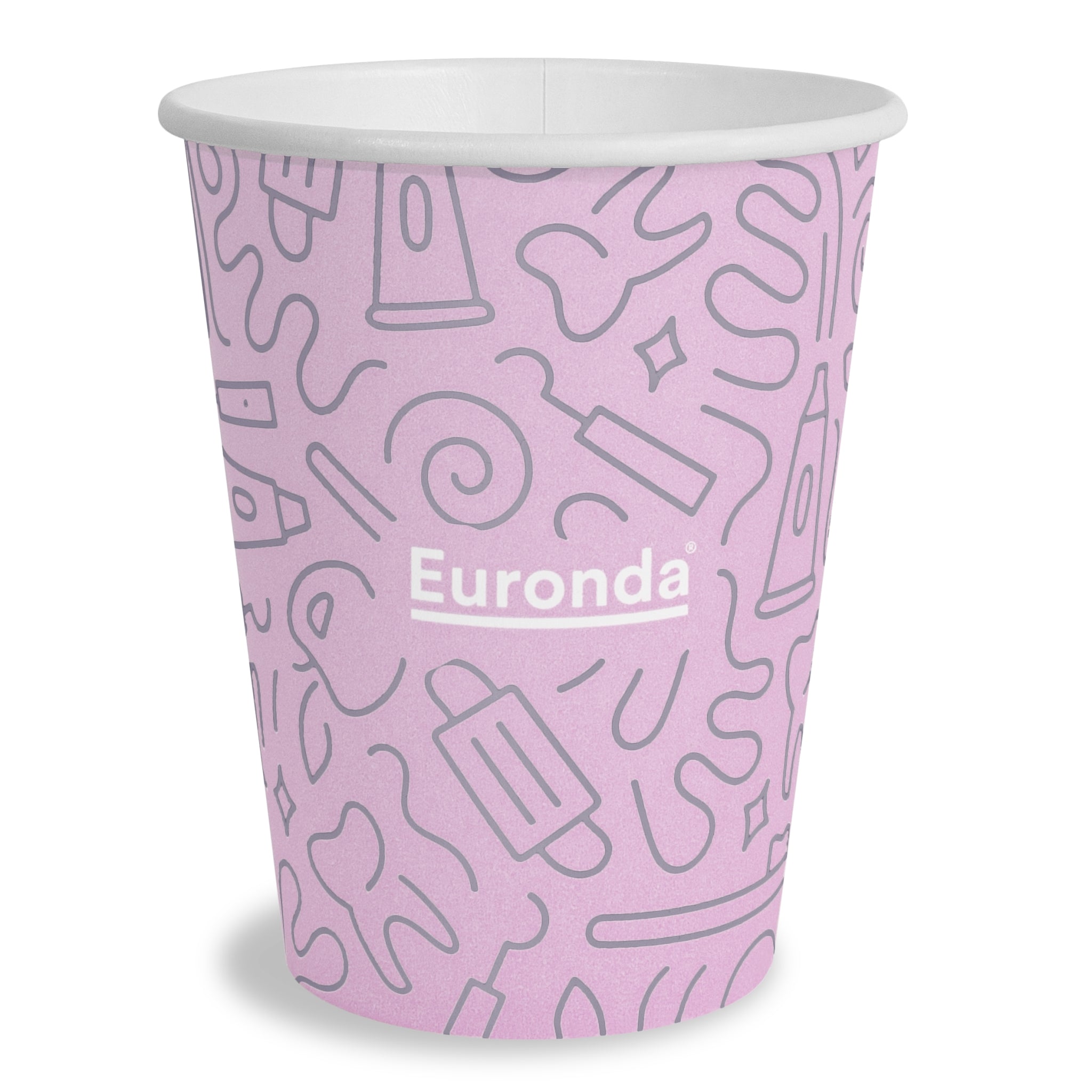 Vasos de papel graffiti rosa paq c/50 pz