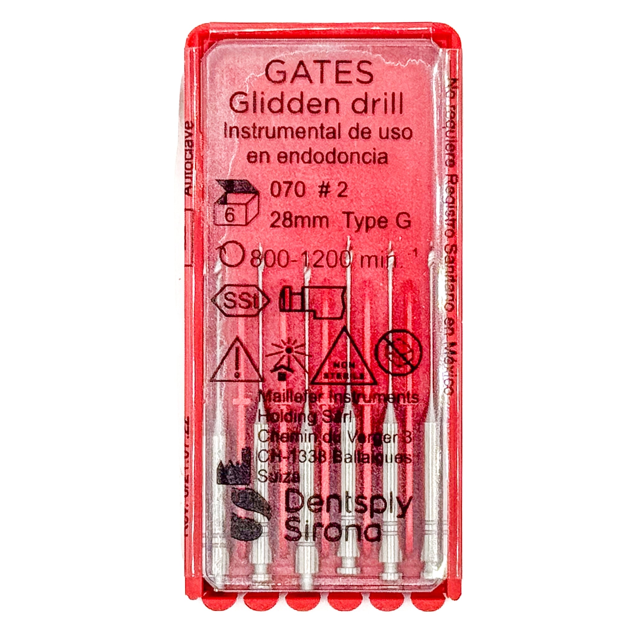 Gates no. 2 (28 mm.) c/6 (dentsply)