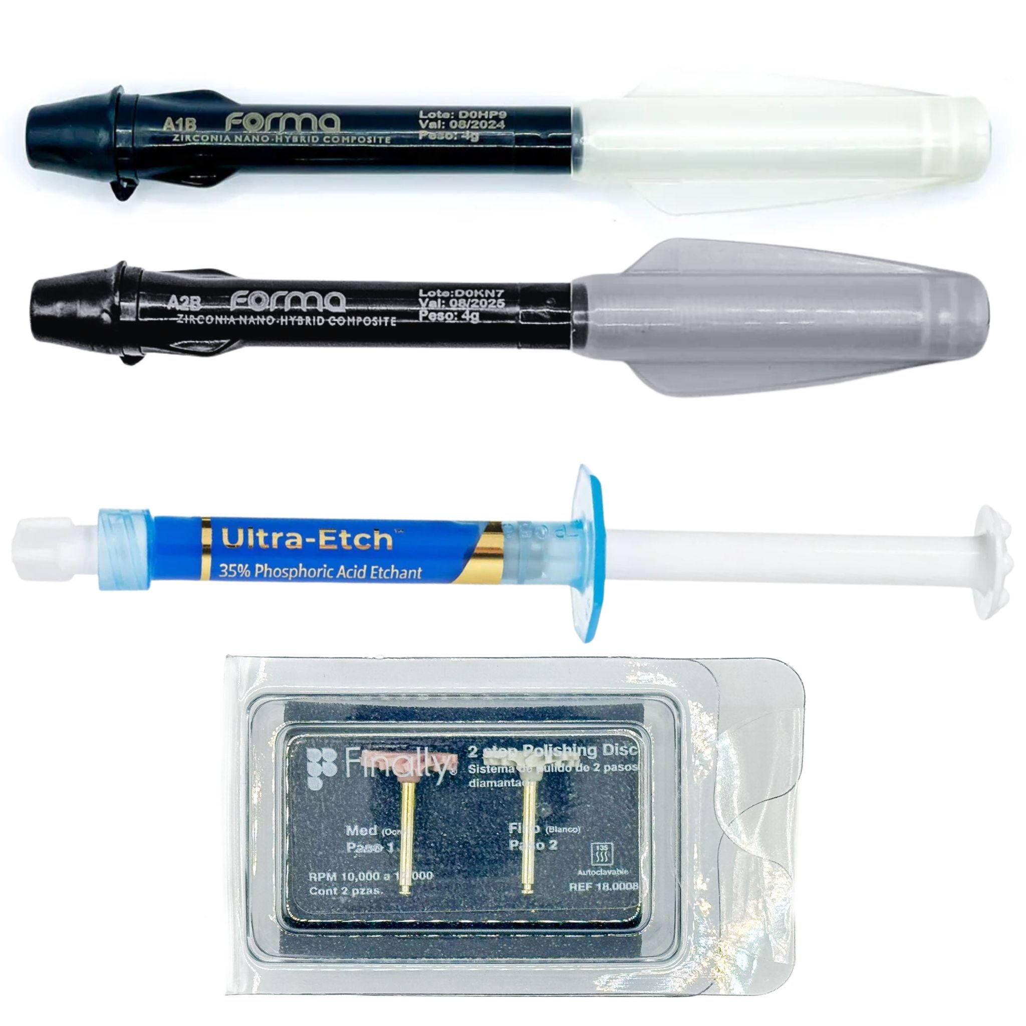 Kit basico forma ultradent (2 resinas, acido y pulidores)