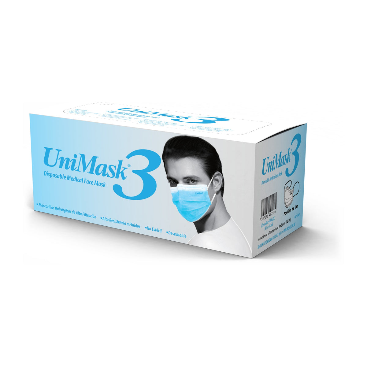 Mascarilla azul unimask 3
