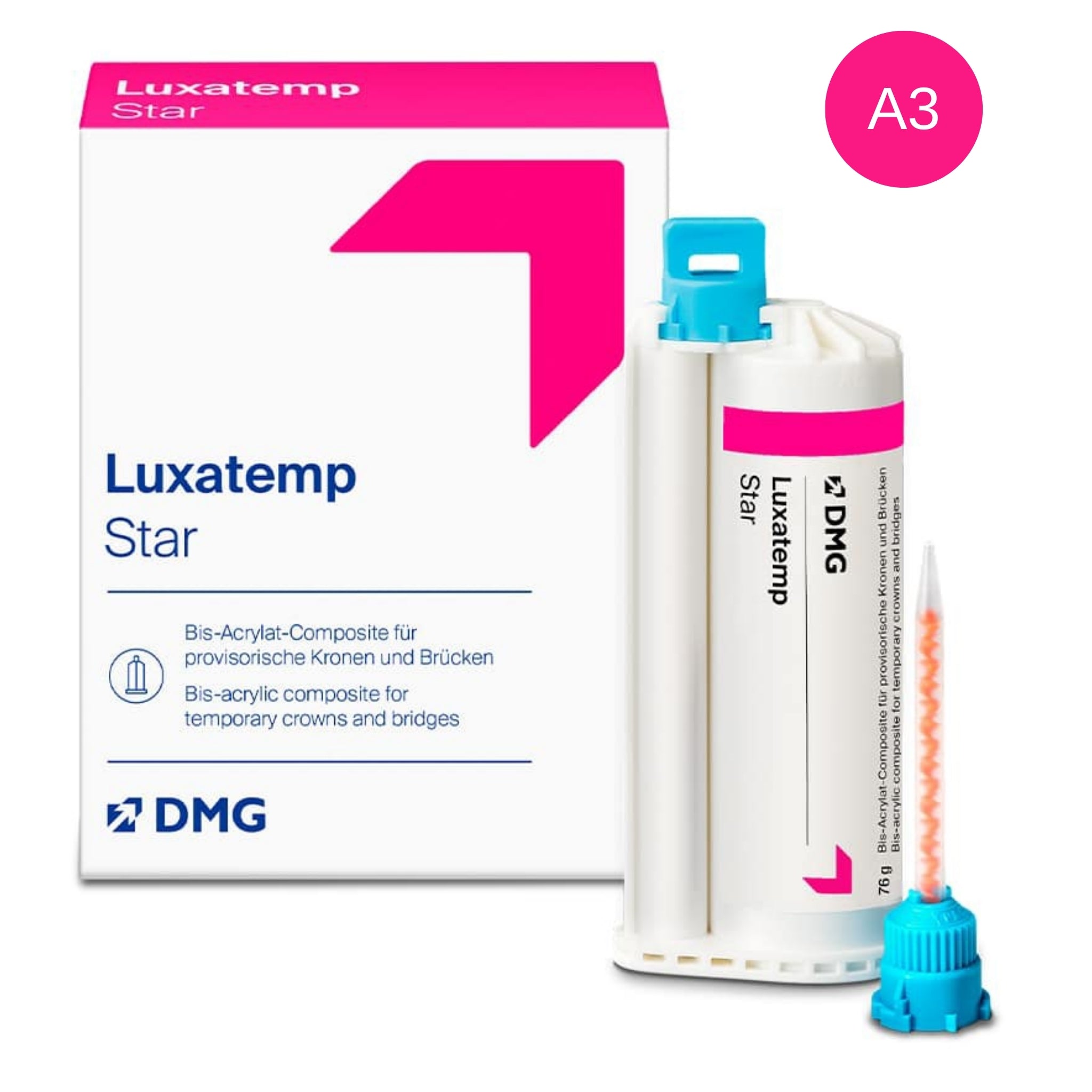 Luxatemp star a3 - mat. Bisacrilico 1x76gr + 15 puntas mezcladoras