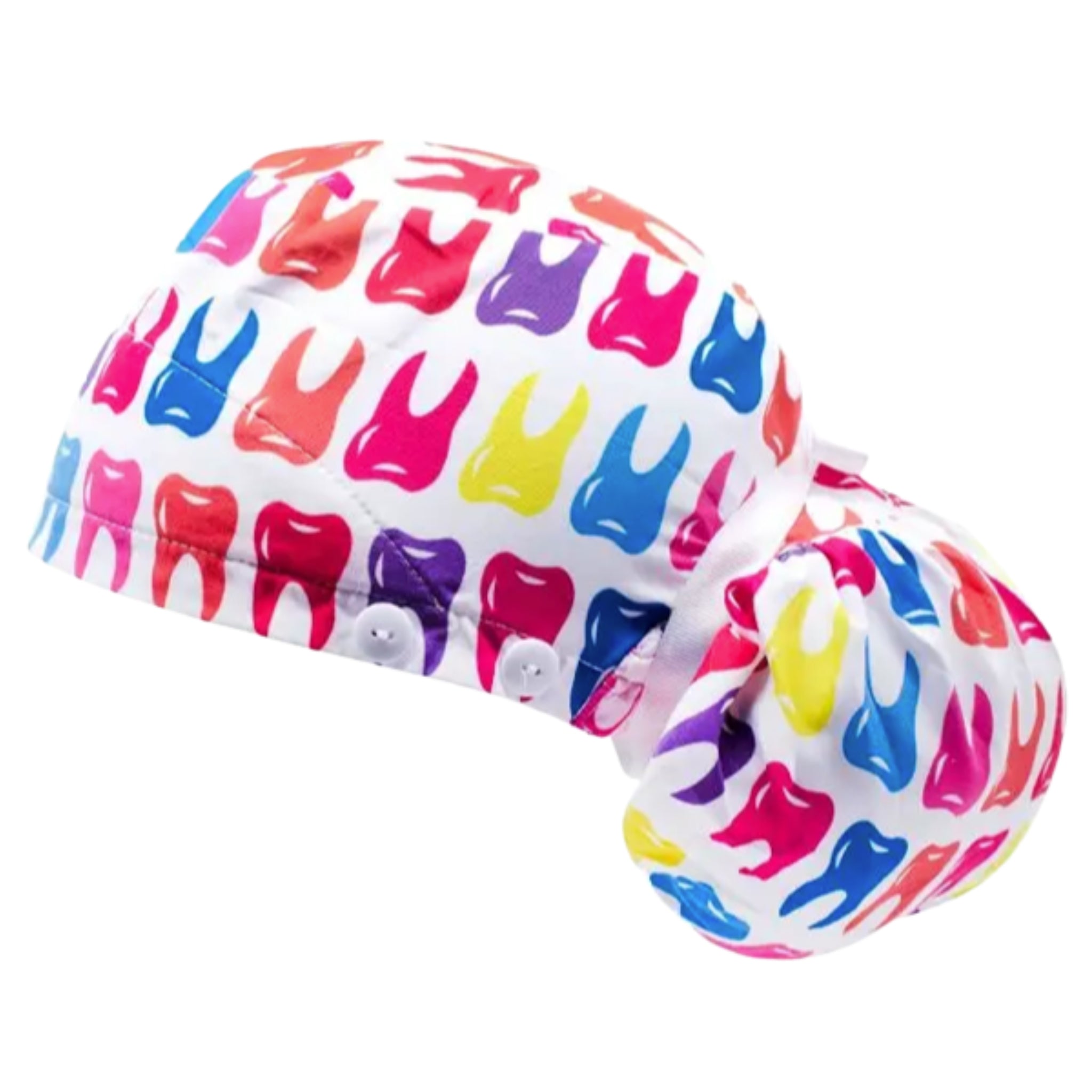 Cofia premium dientes de colores con chongo atrás (doctors valley)