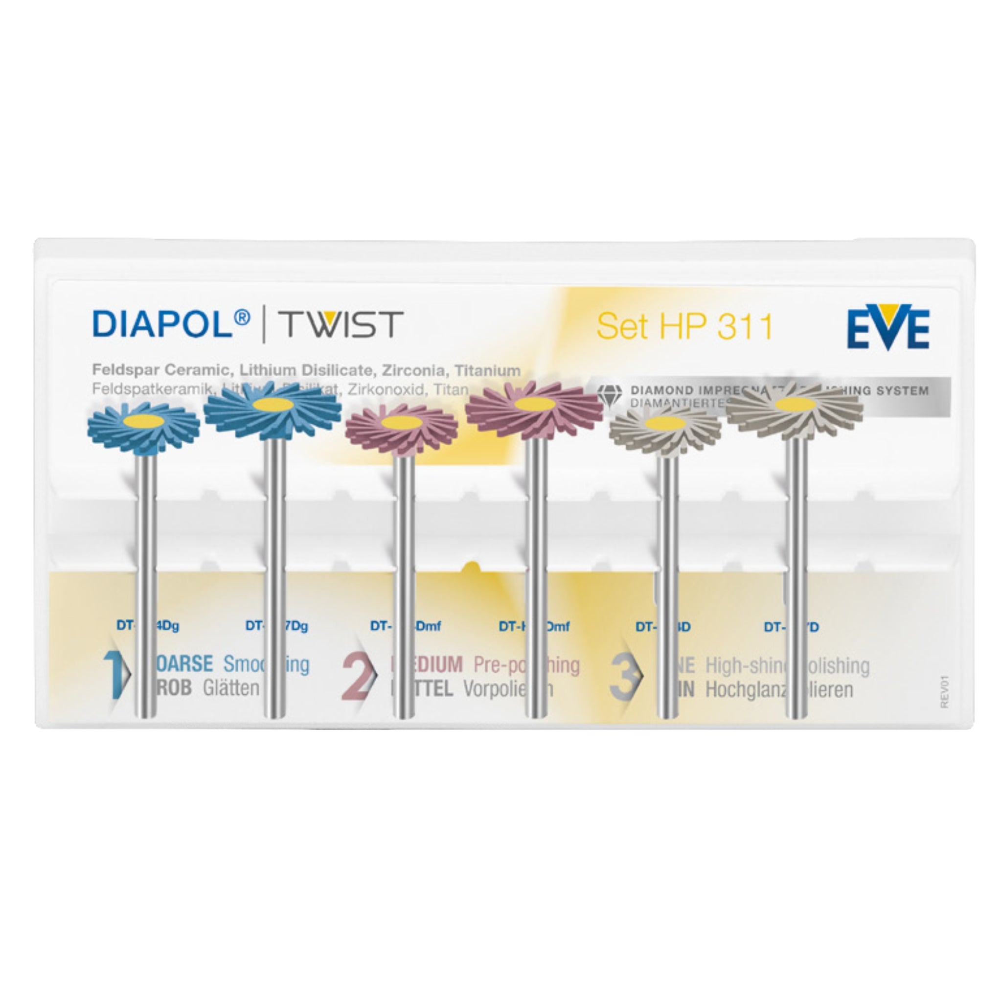 Diapol twist set hp 311 para porcelana c/6 pz p52l