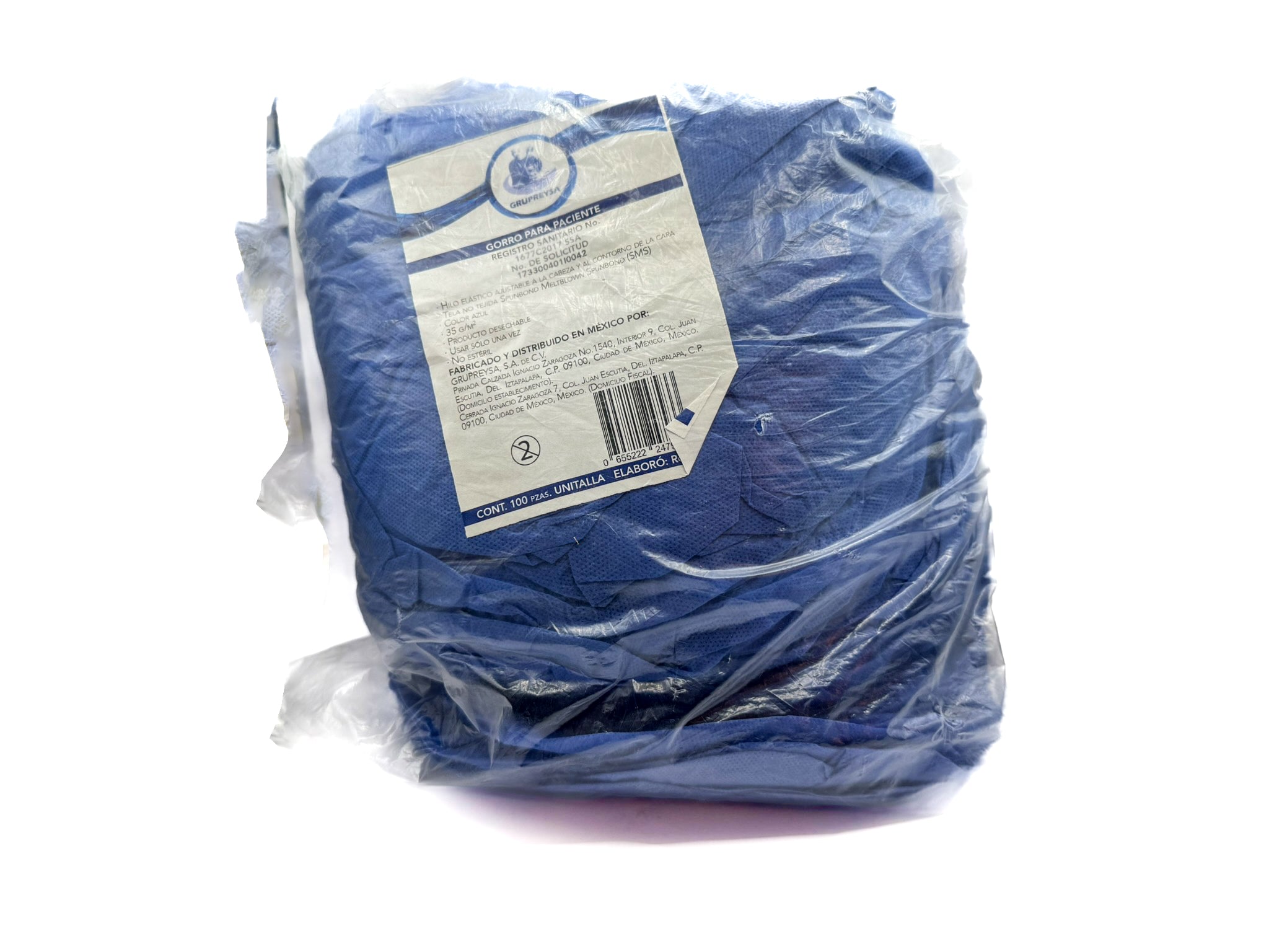 Gorro p/paciente sms 35gr c/100