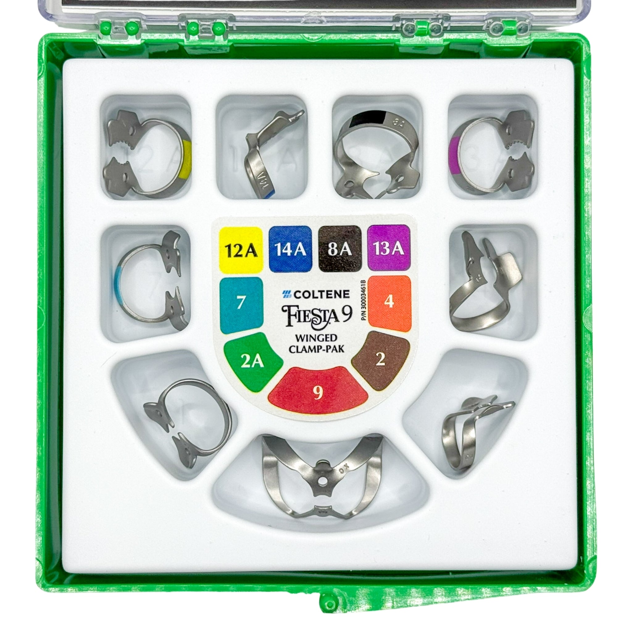 Estuche grapas fiesta hygenic con aleta en org. plastico