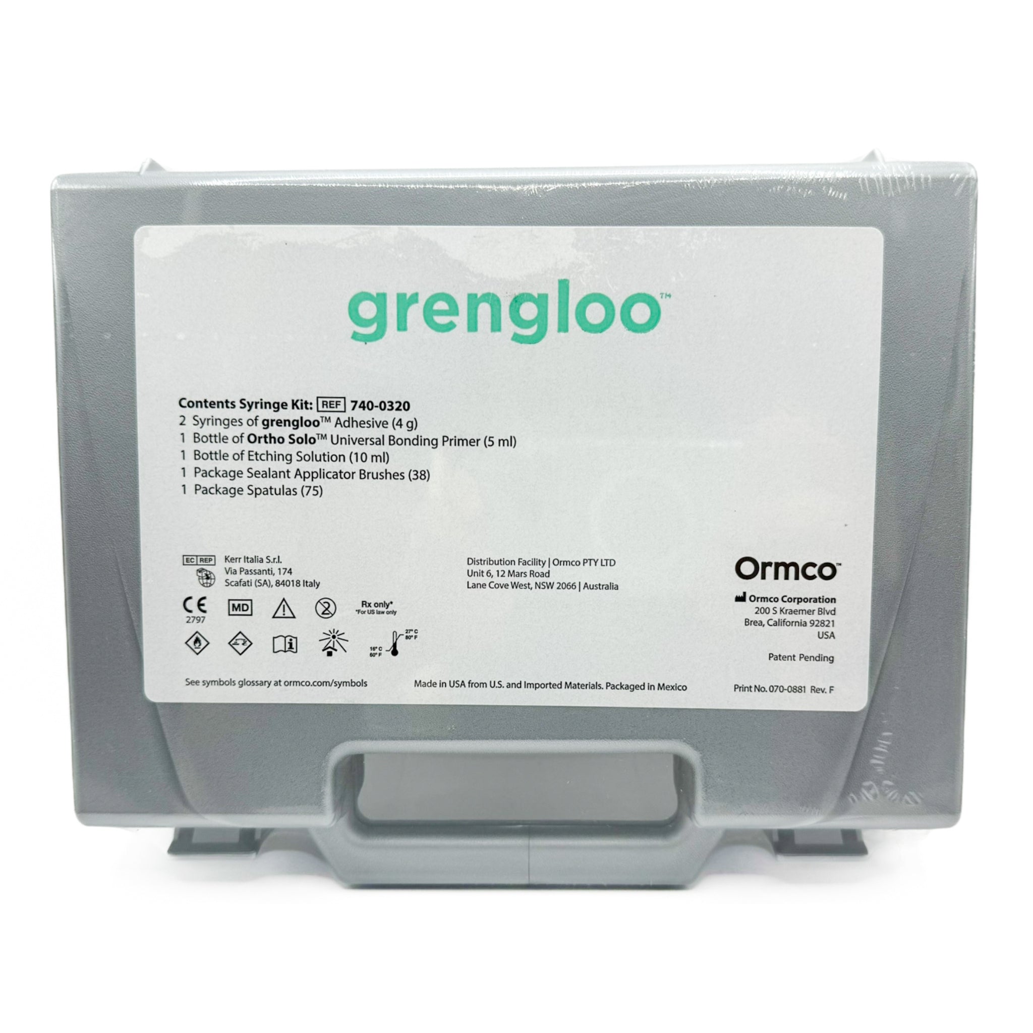 Kit Grengloo con 2 jeringas, 1 adhesivo y 1 acido ormco