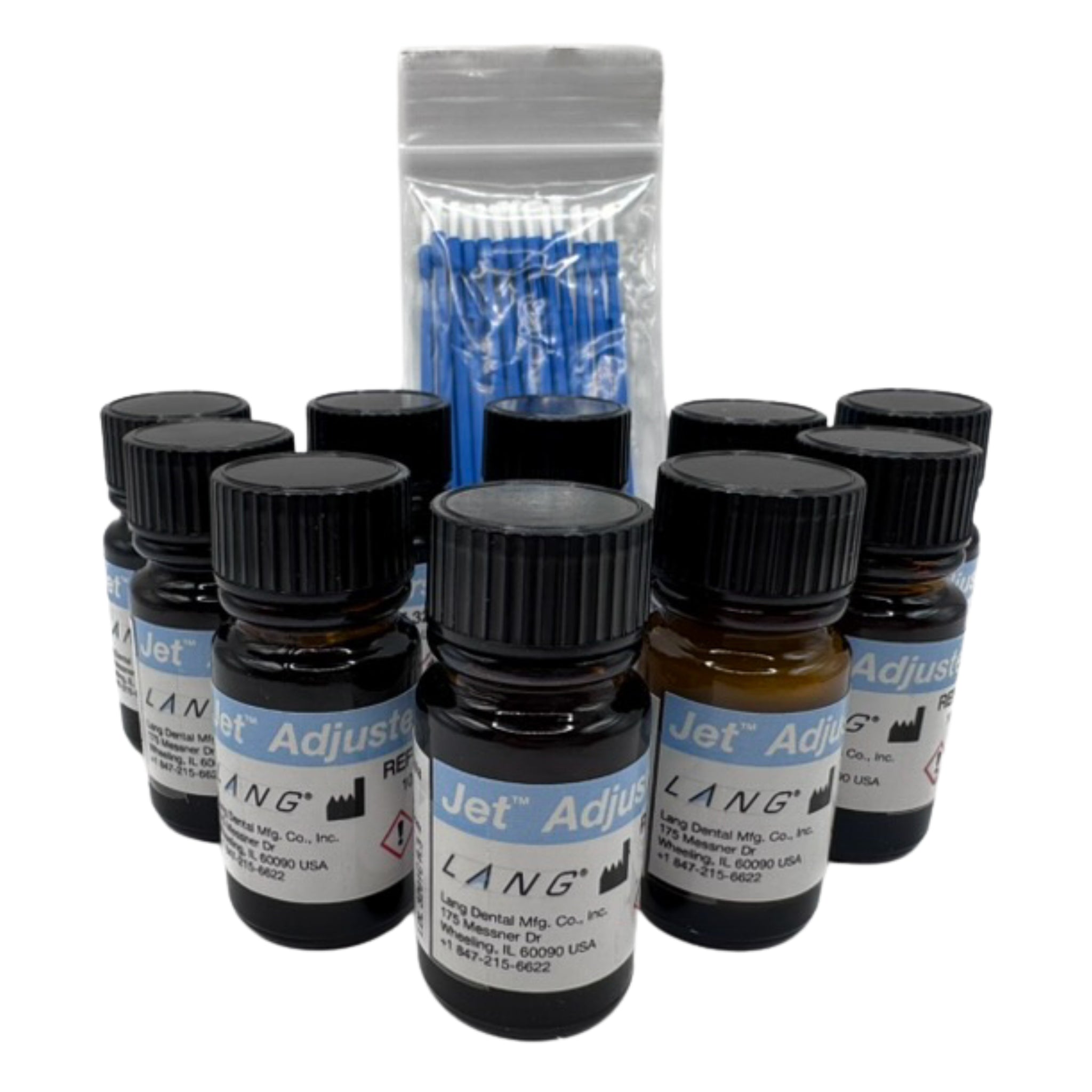 Jet adjusters kit stains para acrilico 10 frasco 10 ml