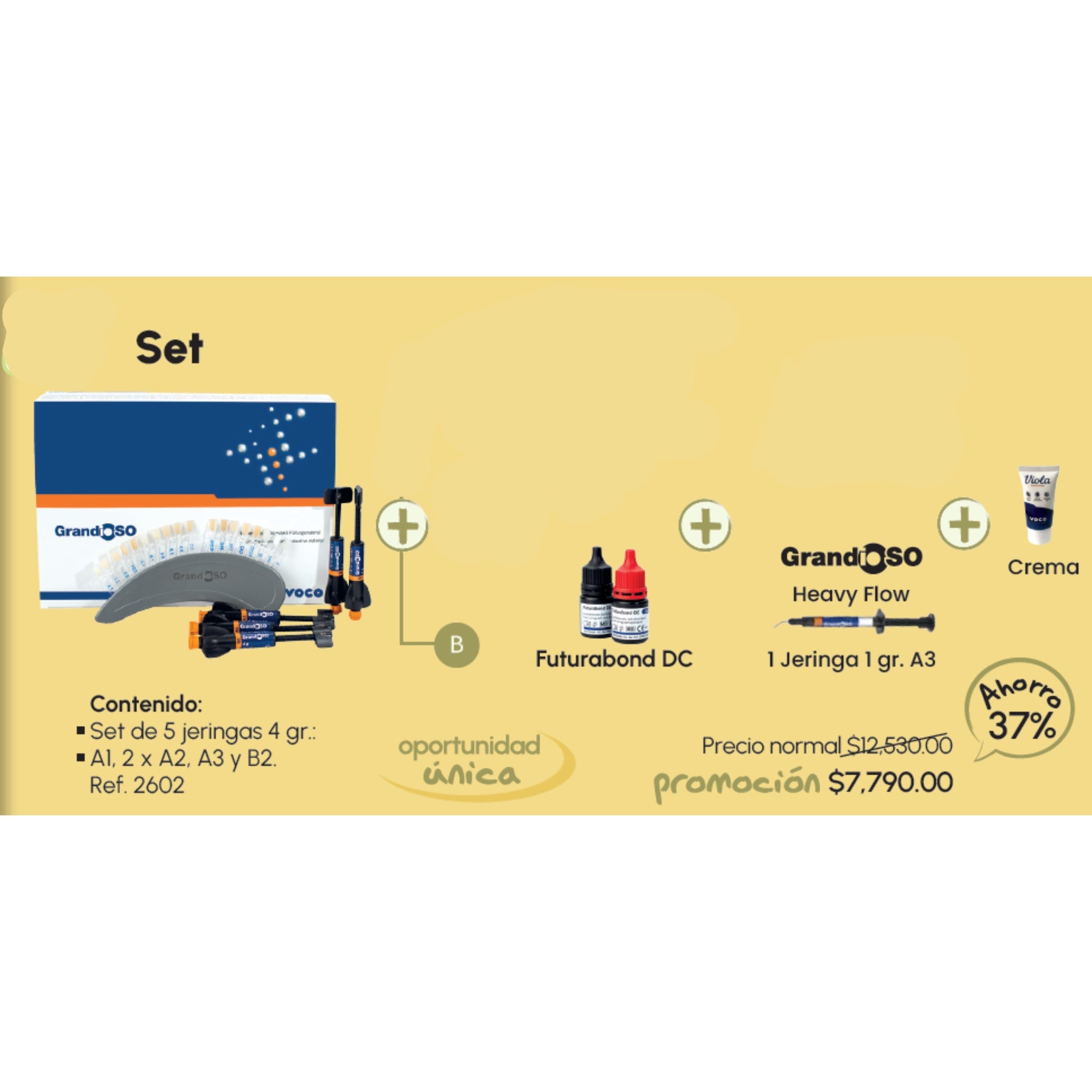 Grandioso set jeringas 5 x 4 g + futurabond+ accesorios