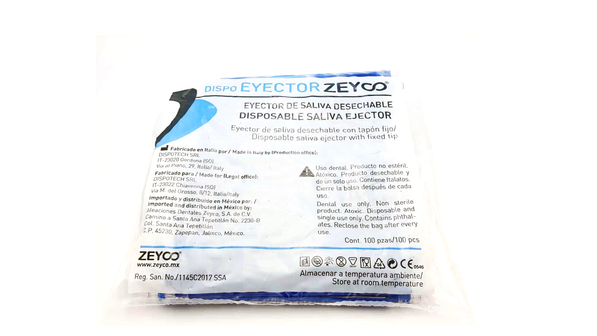 Eyector de saliva zeyco c/100 pzas