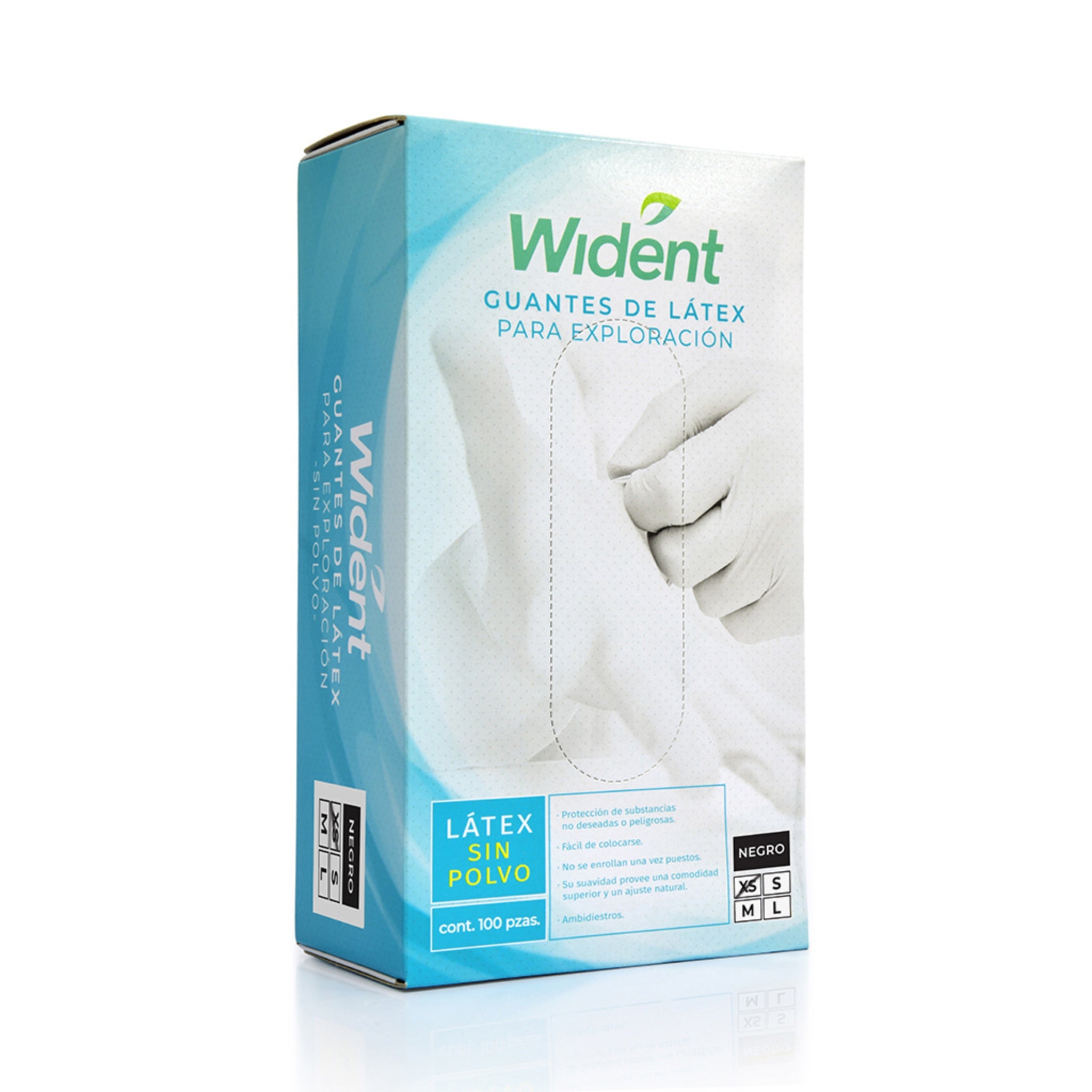 Guantes wident latex sin polvo c/100