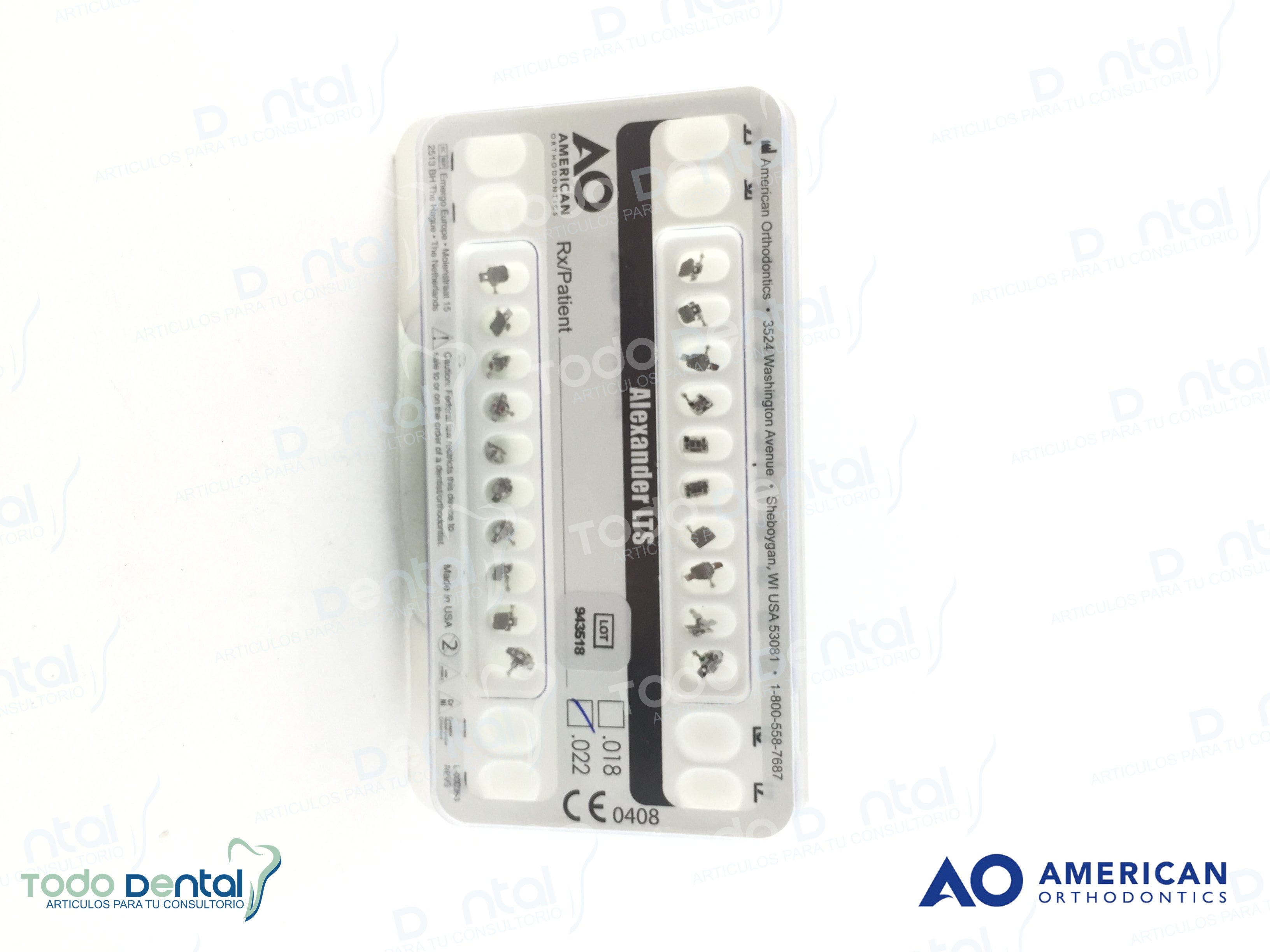 Brackets Alexander marca American Orthodontic