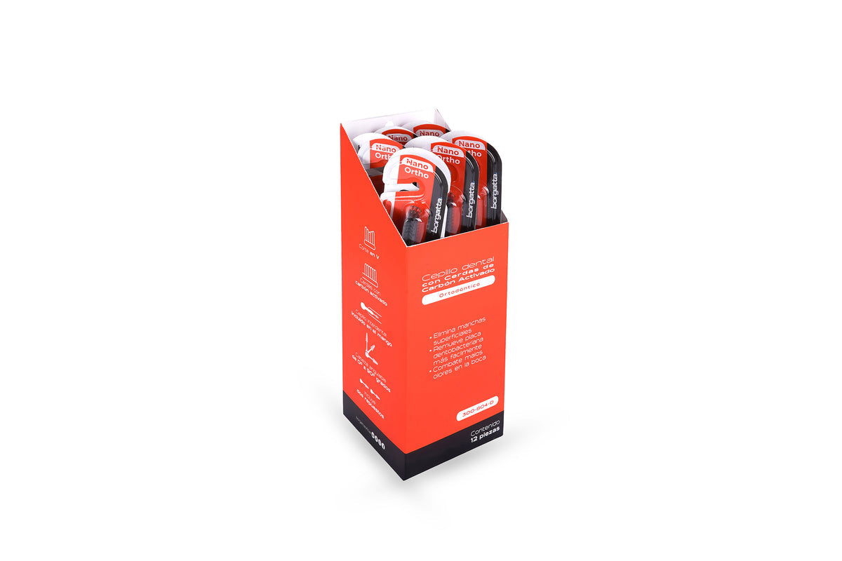 Cepillo dental nano ortho con cerda mediana caja c/12 piezas