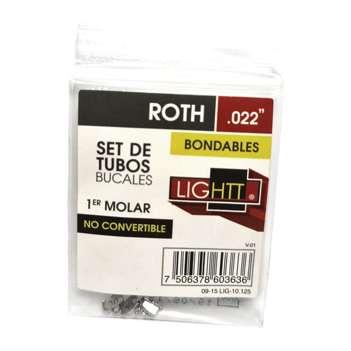 Set de tubos Lightt Roth bondeables 1er molar no convertibles
