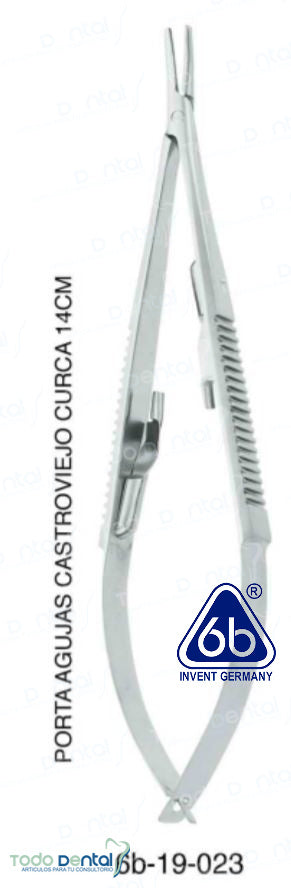 Porta agujas castroviejo 14 cm recta