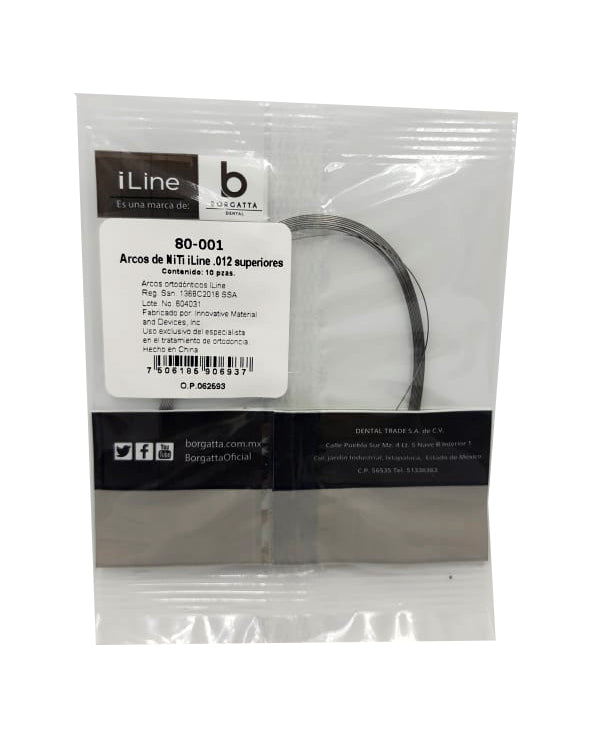 Arco de niti c/10 piezas I Line