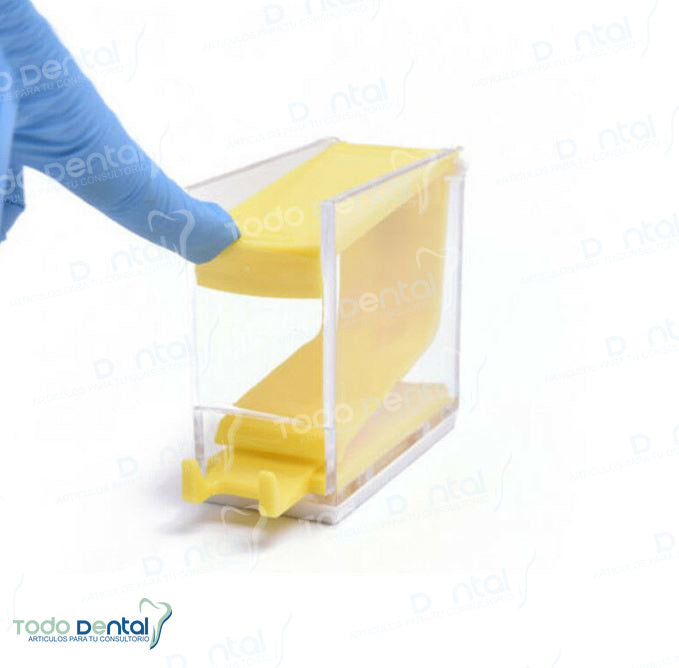 Dispensador de rollos de algodón color amarillo