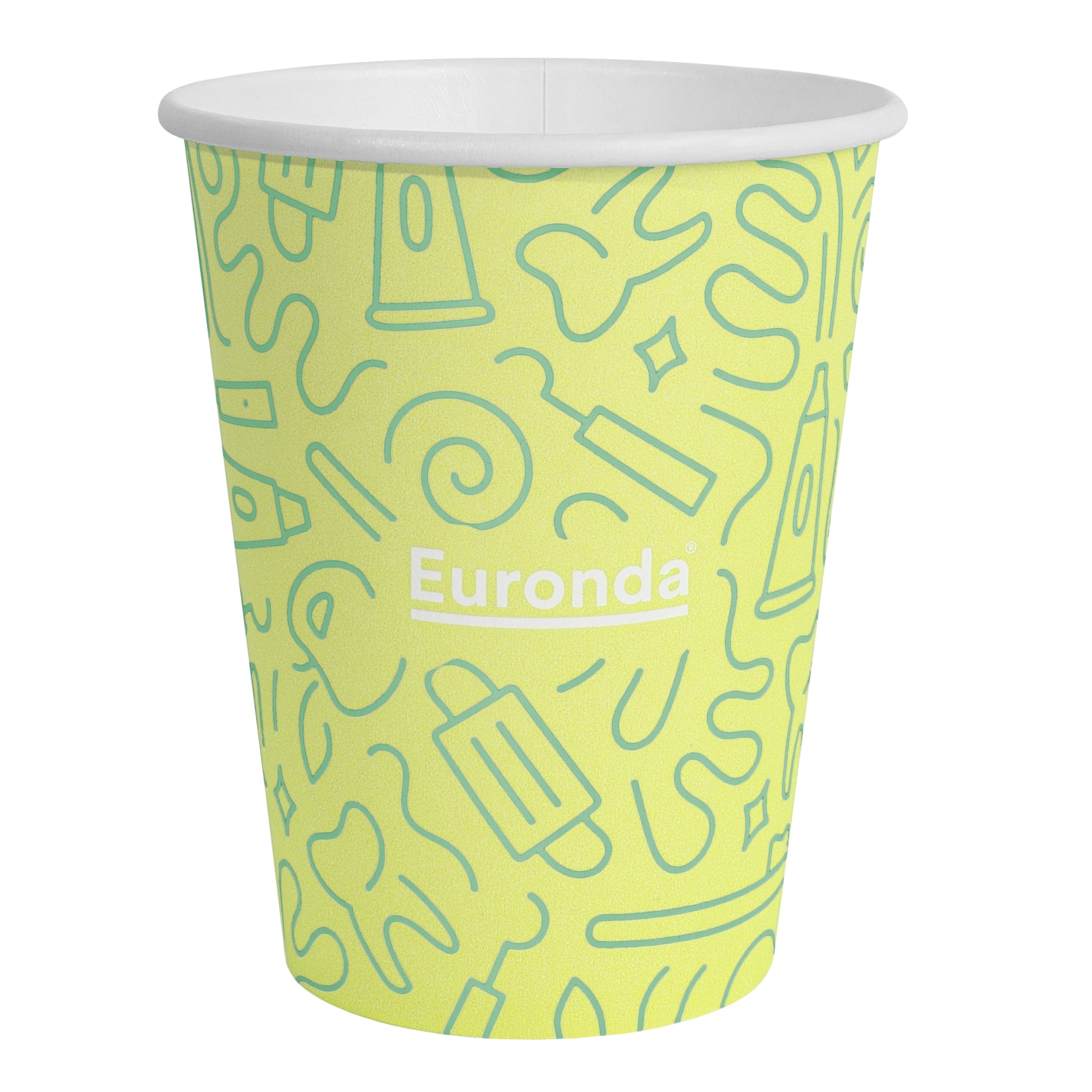 Vasos de papel graffiti lima paq c/50 pz