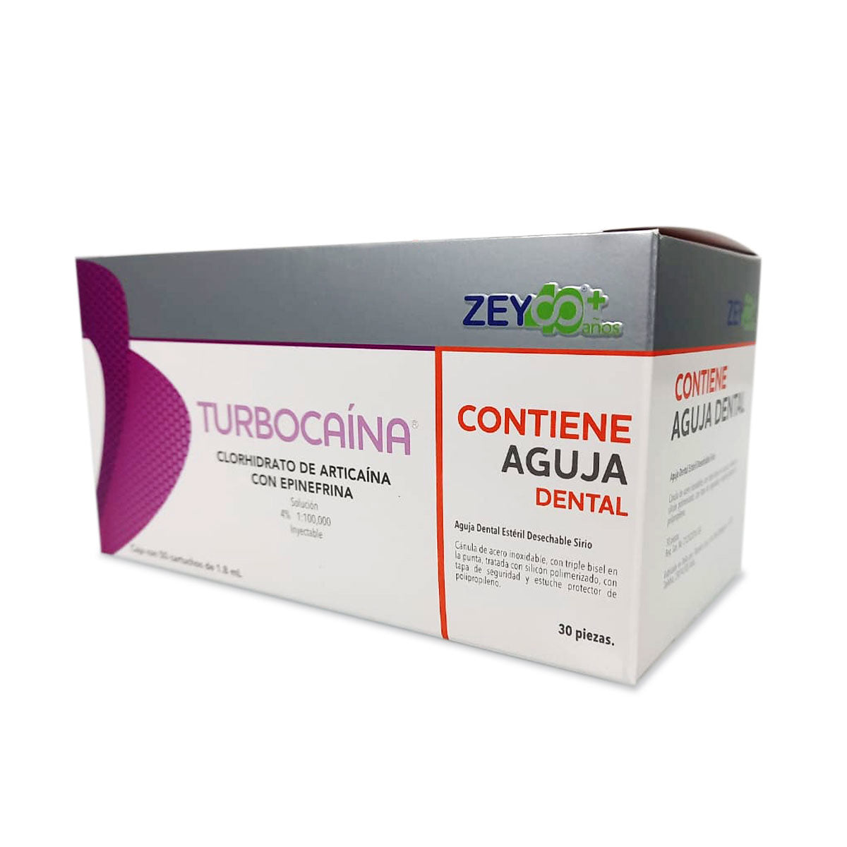 Turbocaína articaína 4% con epinefrina caja c/50