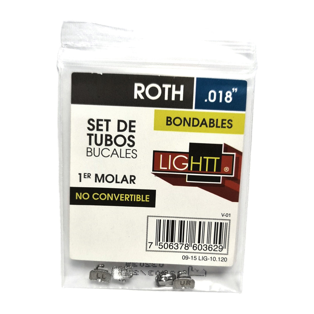 Set tubos lightt roth .018 bond. 1er molar no convertible sencillos