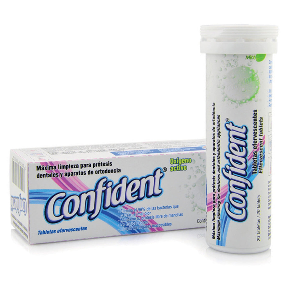 Tabletas limpiadoras efervescentes tubo con 20 pastillas — 147-0020