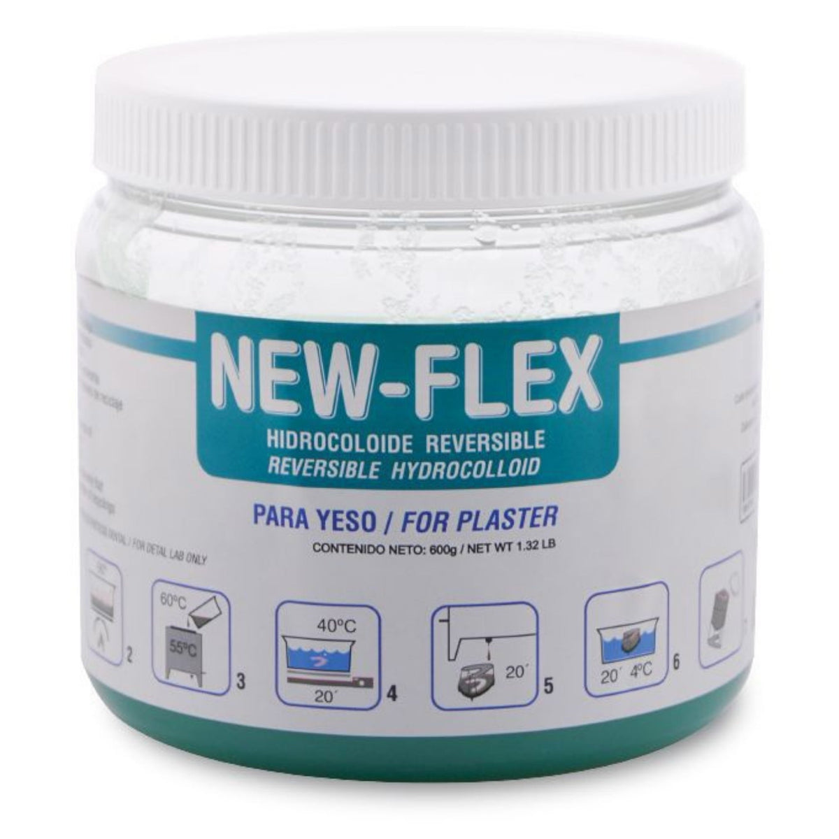 New flex verde 500 g. Dupli. De yeso (hidrocoloide) — 125-0010