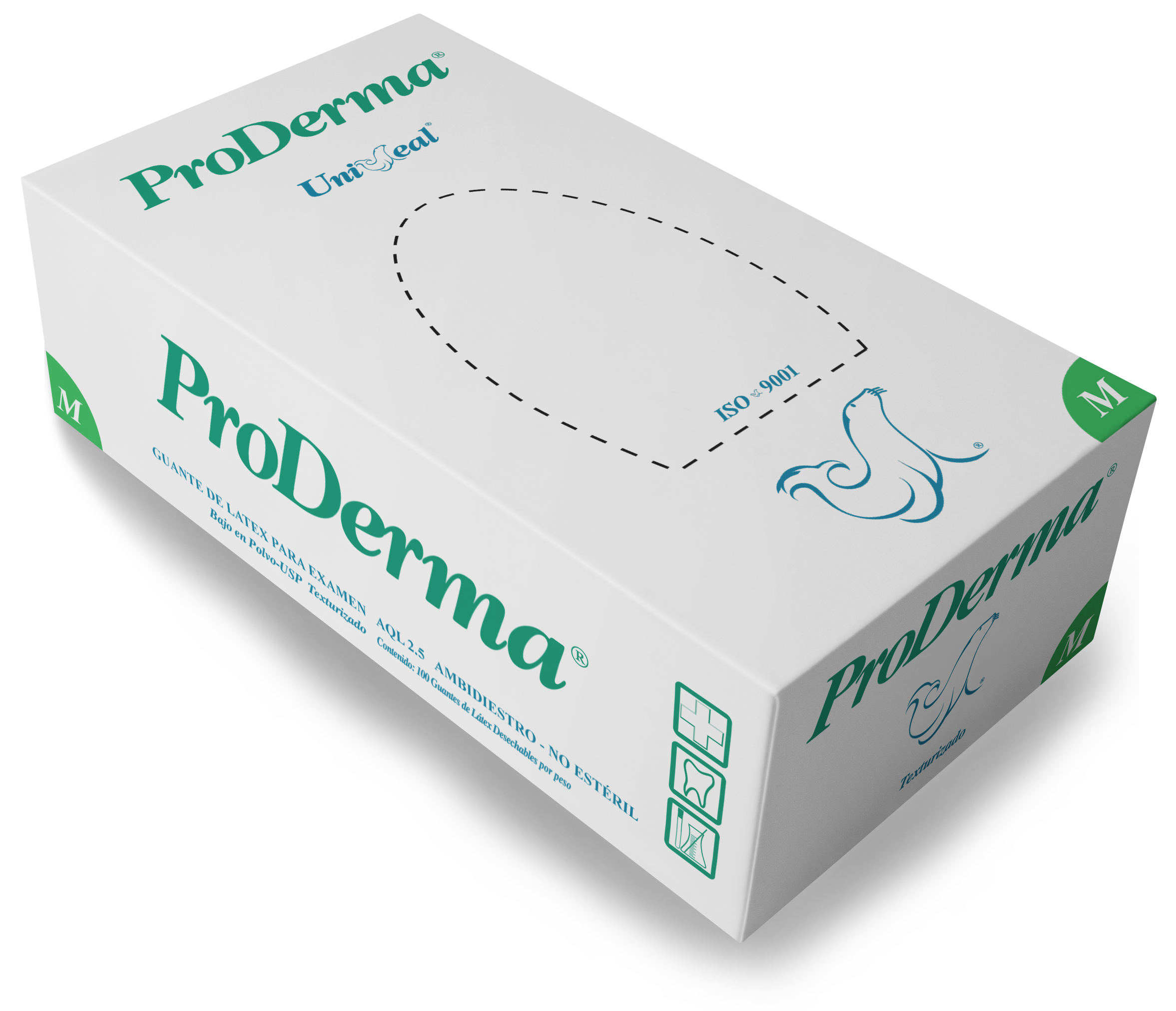 Guantes proderma latex liso Uniseal
